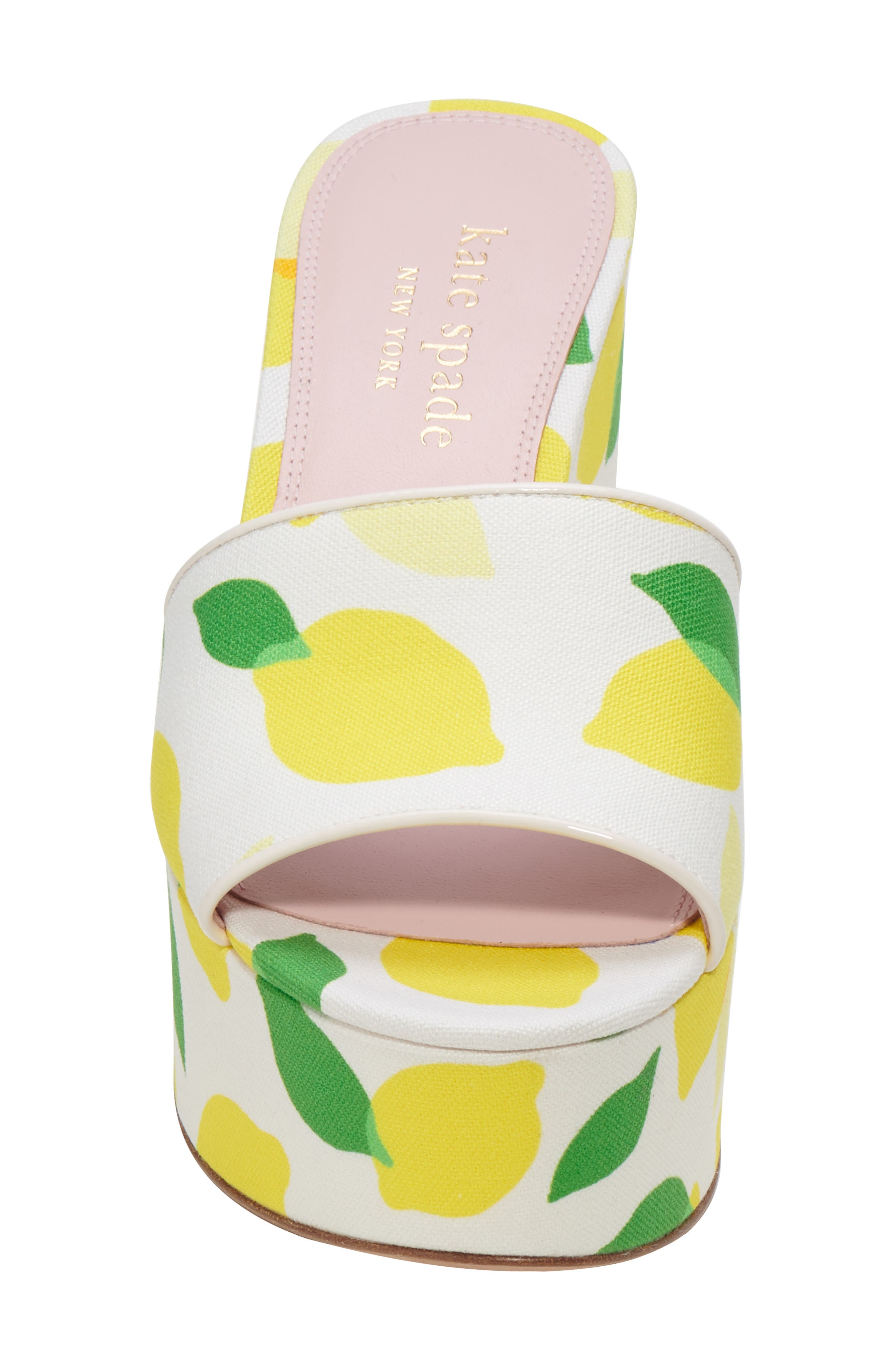 Kate Spade New York ibiza platform sandal, Alternate, color, Lemon Toss/ Parchment