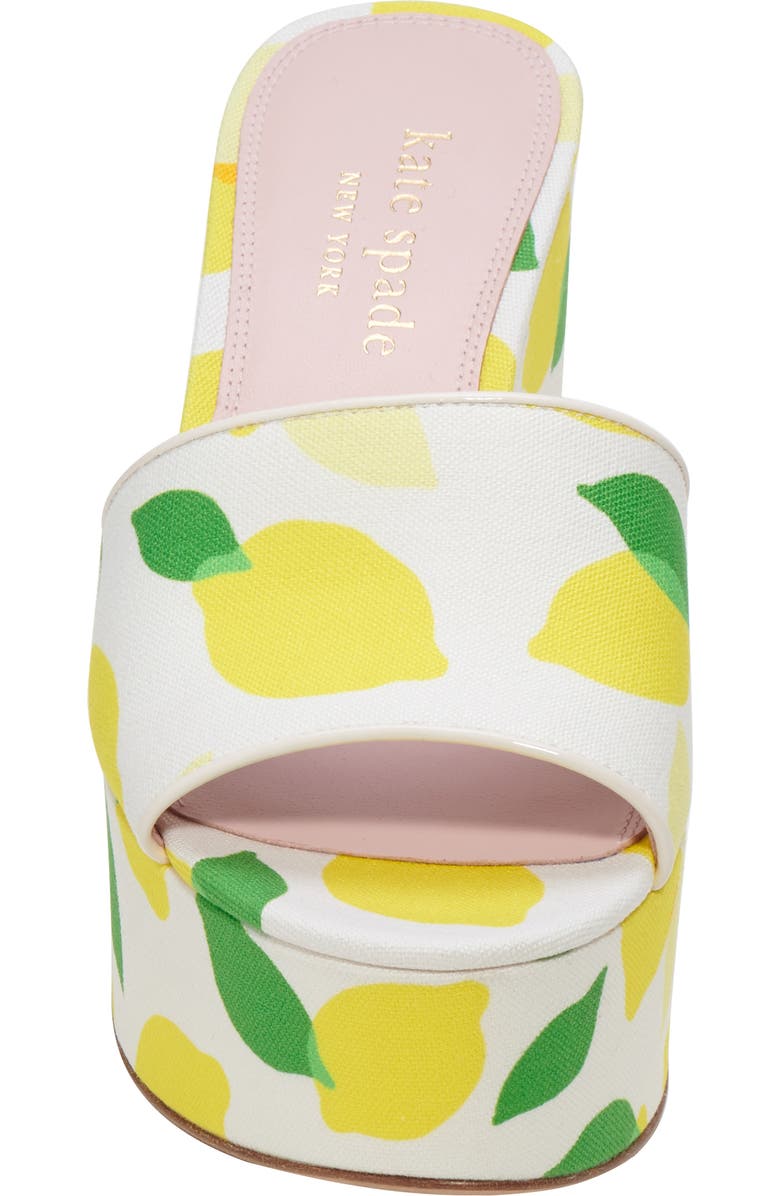 Kate Spade New York ibiza platform sandal, Alternate, color, Lemon Toss/ Parchment