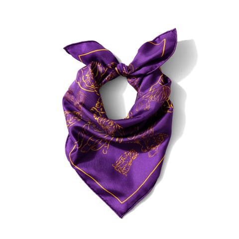 Tiger Outline Silk Twill Bandana