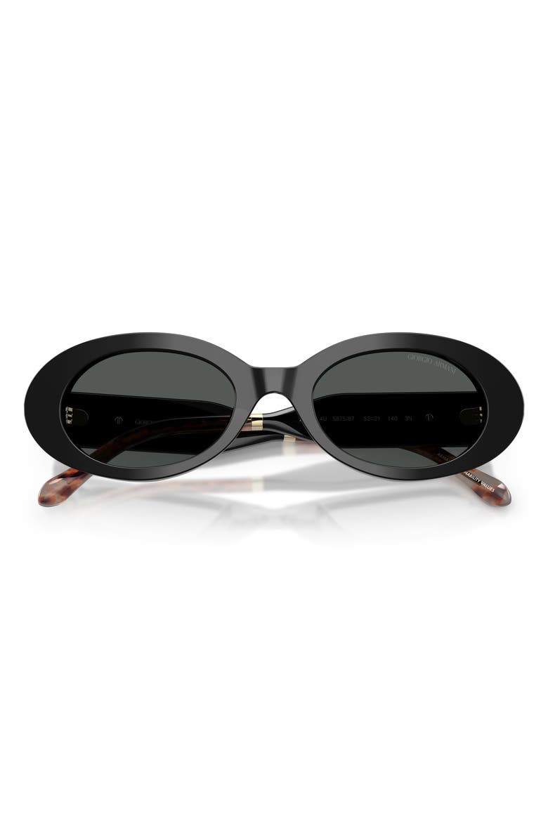 Giorgio Armani 52mm Oval Sunglasses, Alternate, color, Black/ Dark Grey