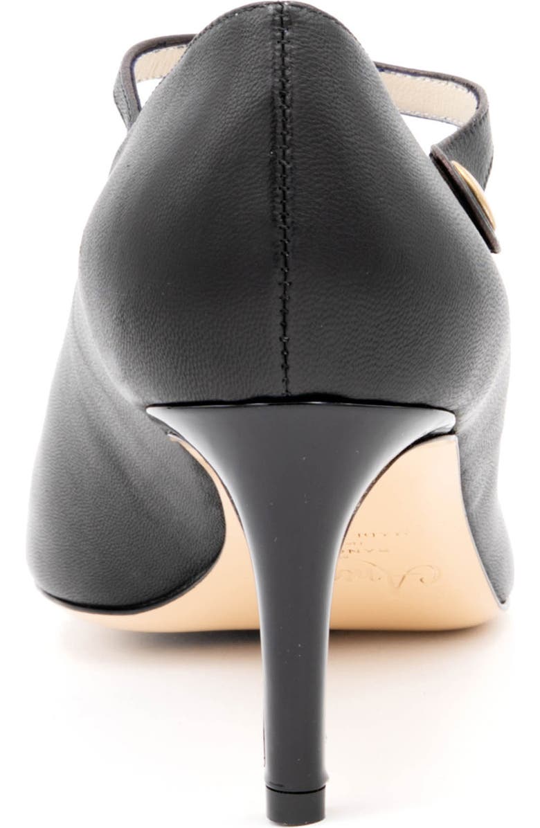 Amalfi by Rangoni Lilli Ankle Strap Cap Toe Pump, Alternate, color, Black Parm Black Vernice