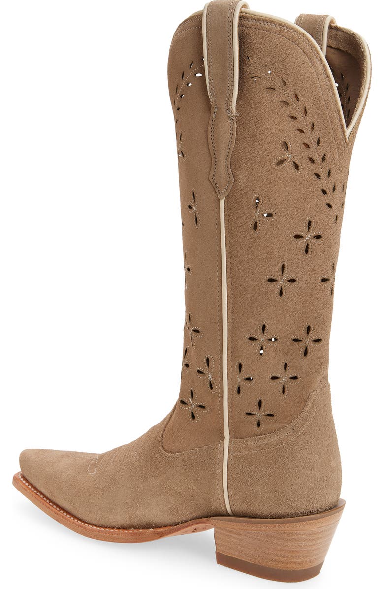 Tecovas The Annie Eyelet Suede Western Boot, Alternate, color, Taupe