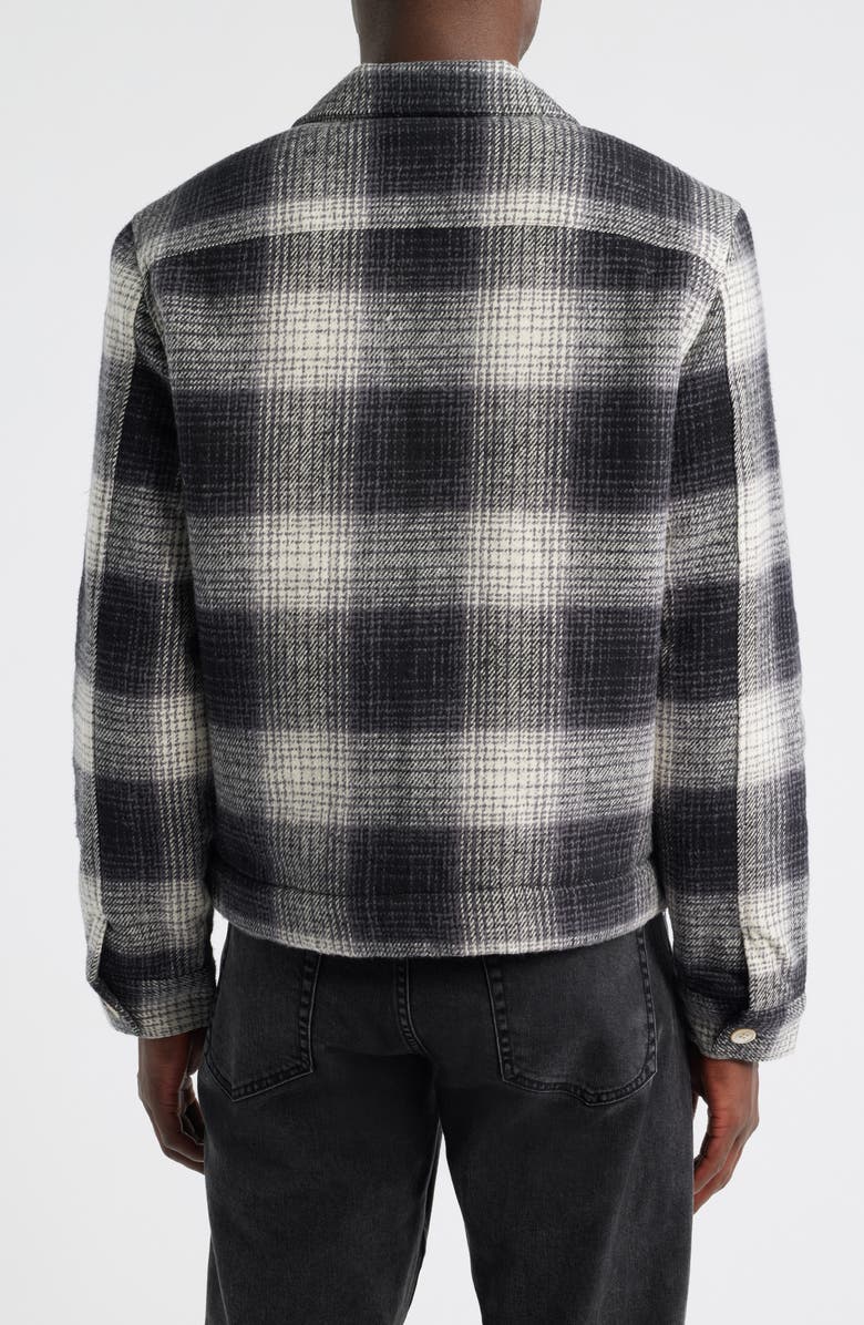 AllSaints Matheson Check Organic Cotton Jacket, Alternate, color, Black/ Off White