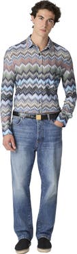Missoni Long-sleeved Viscose Chevron Shirt With Snake Pattern