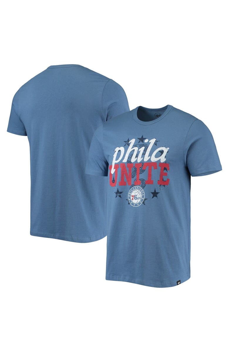 '47 Men's '47 Royal Philadelphia 76ers Hometown Regional Phila Unite T-Shirt, Main, color, 