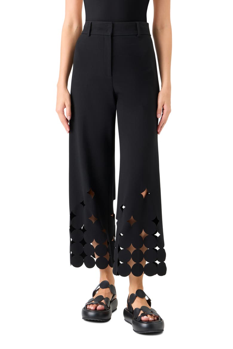 Dot Cutout Pants, Main, color, BLACK