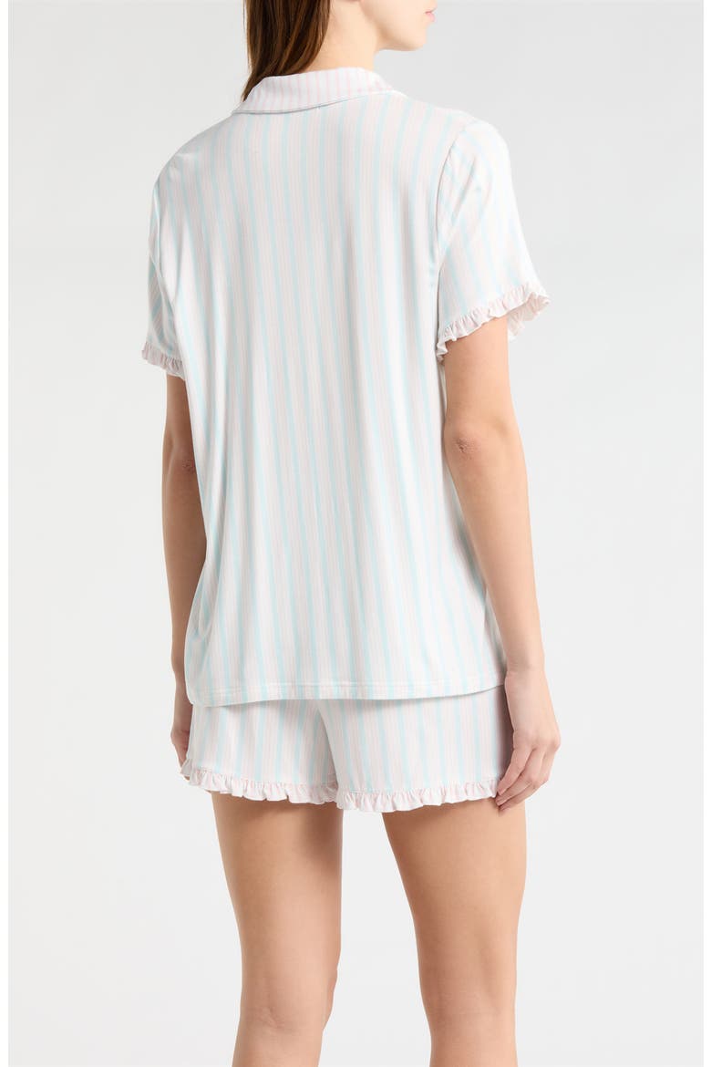 Bow Detail Stripe Short Pajamas, Alternate, color, BLUE/ PINK STRIPE