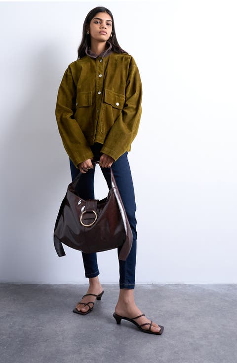 Faux Leather Shoulder Bag