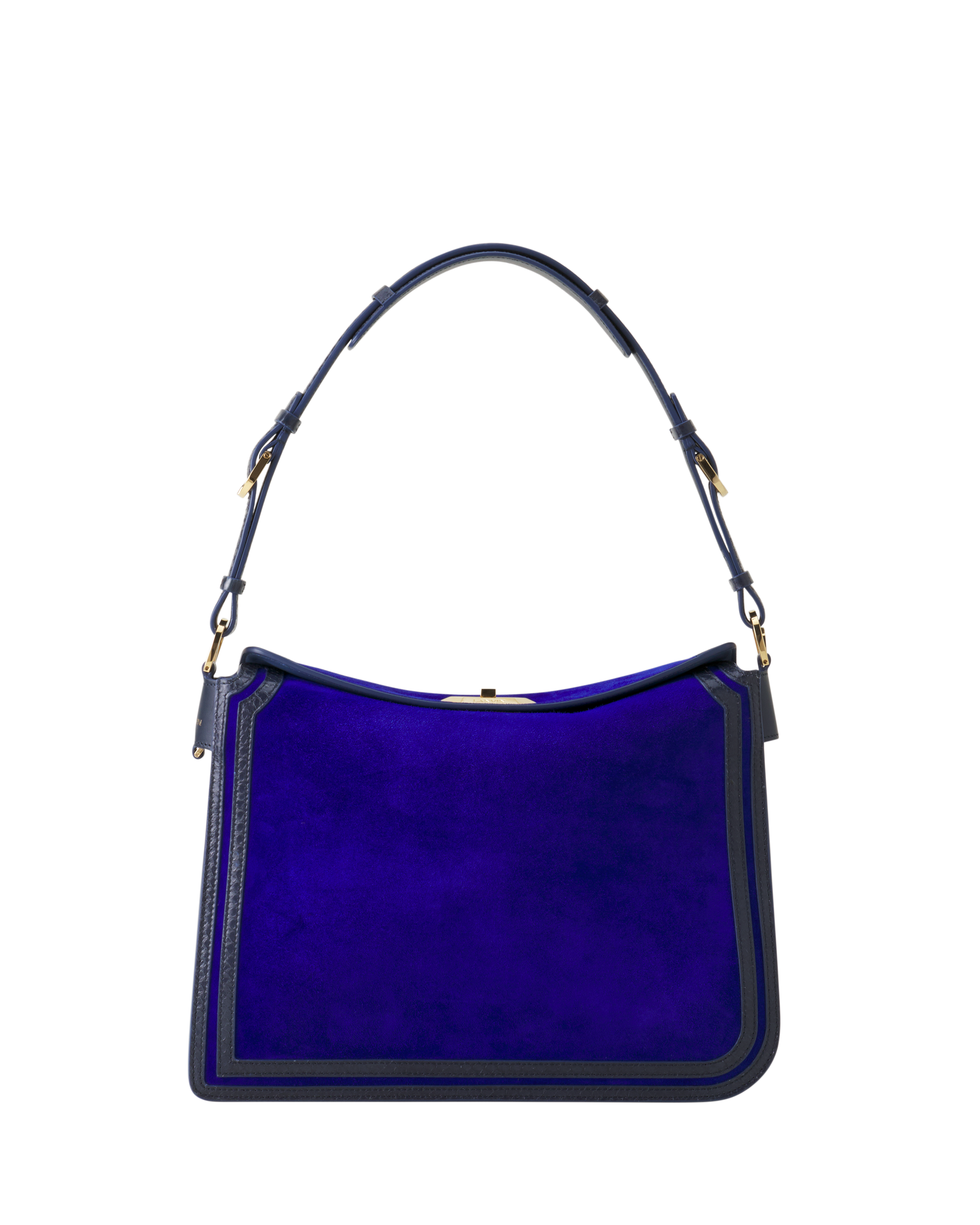 Lanvin Compagnon Medium Asymmetrical Bag In Suede, Main, color, Blue