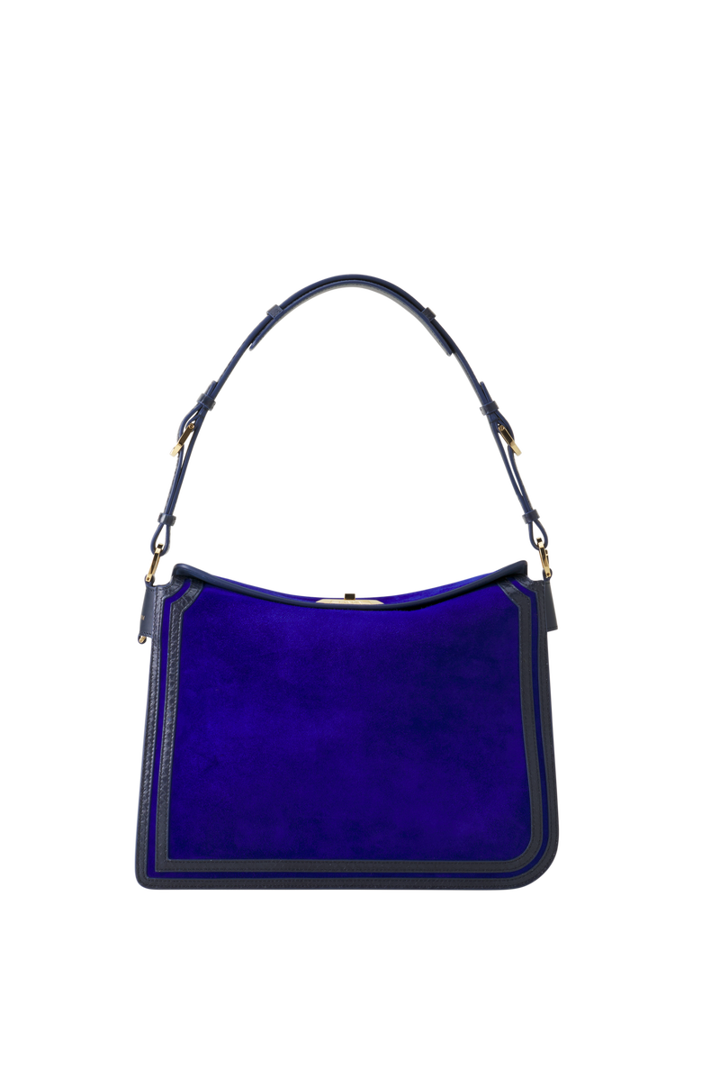 Lanvin Compagnon Medium Asymmetrical Bag In Suede, Main, color, Blue