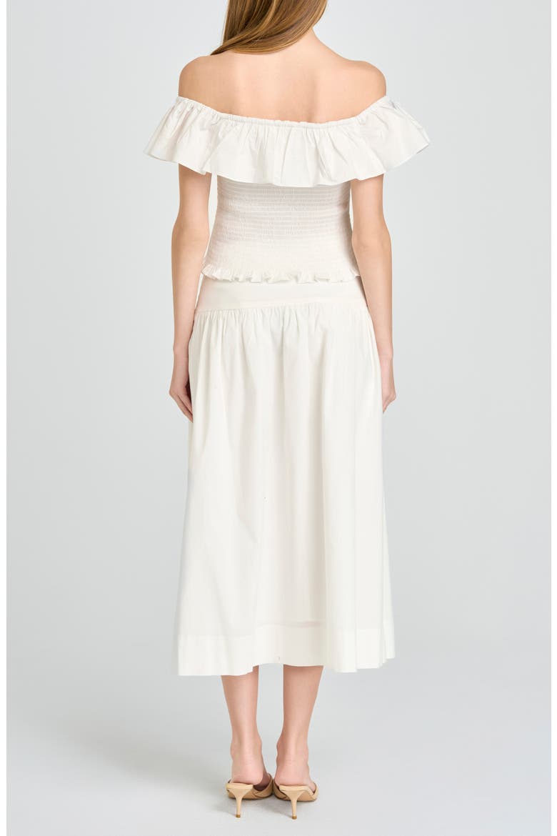 Mia Stretch Cotton Midi Skirt, Alternate, color, IVORY