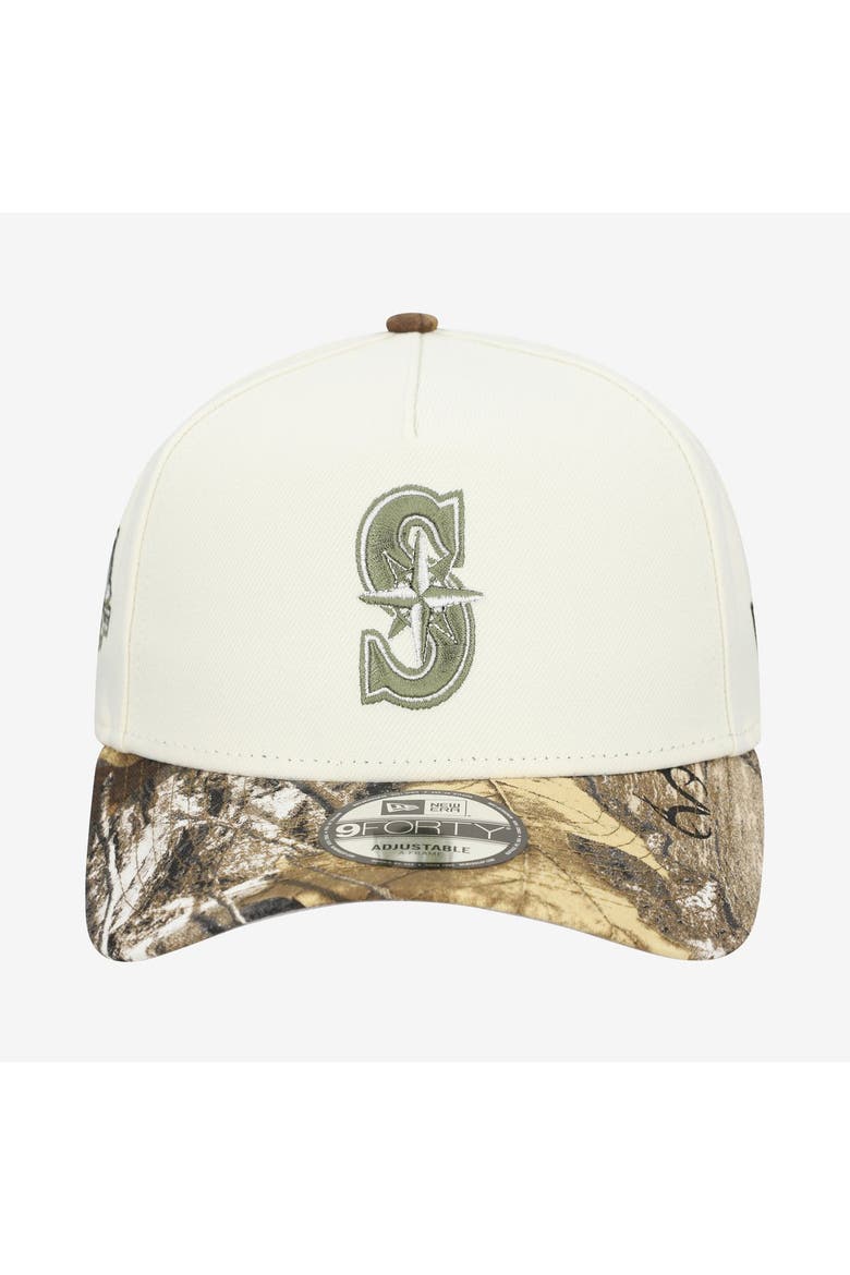 Men's New Era Khaki/Realtree Camo Seattle Mariners 9FORTY A-Frame Adjustable Hat, Alternate, color, Khaki