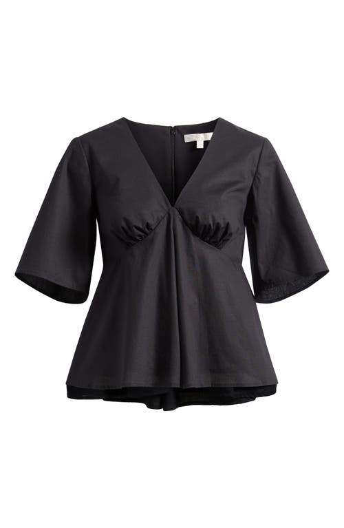 Shop Wayf Zelma V-neck Babydoll Top In Black