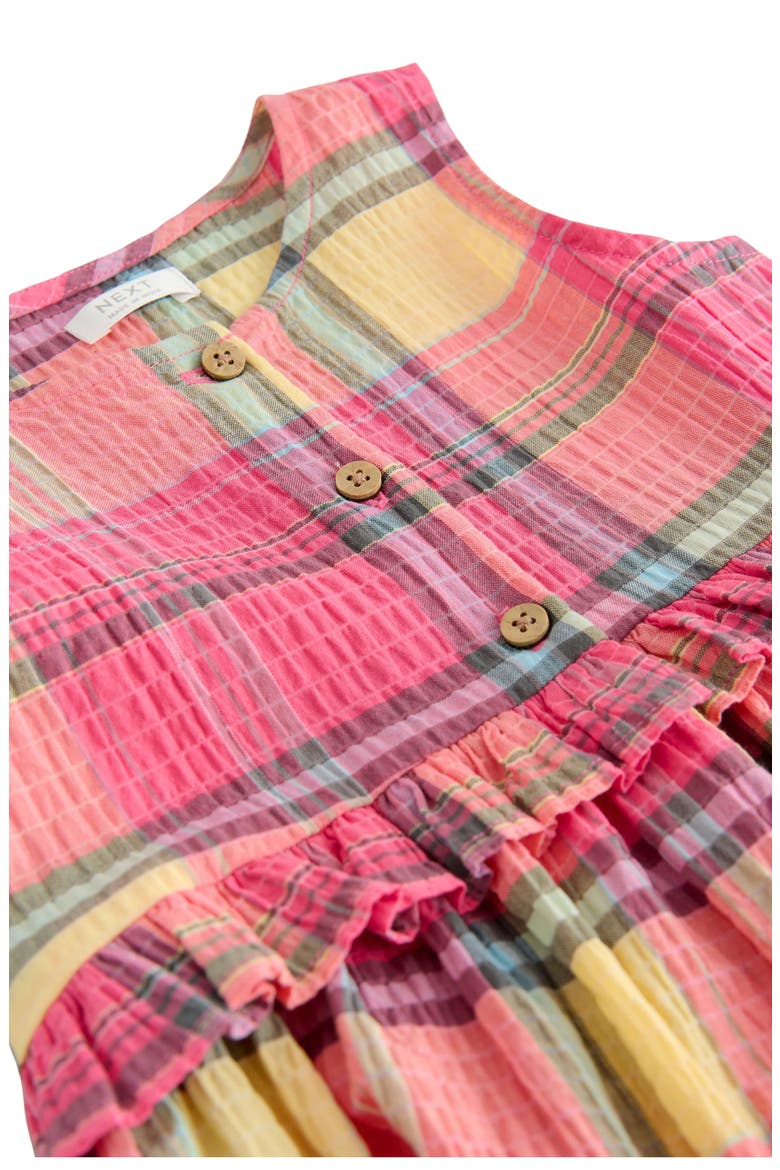Kids' Check Print Sleeveless Dress, Alternate, color, PINK