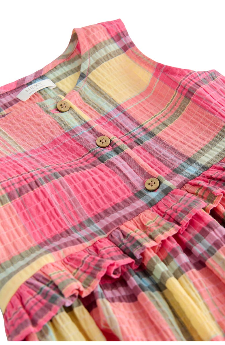 NEXT Kids' Check Print Sleeveless Dress, Alternate, color, Pink