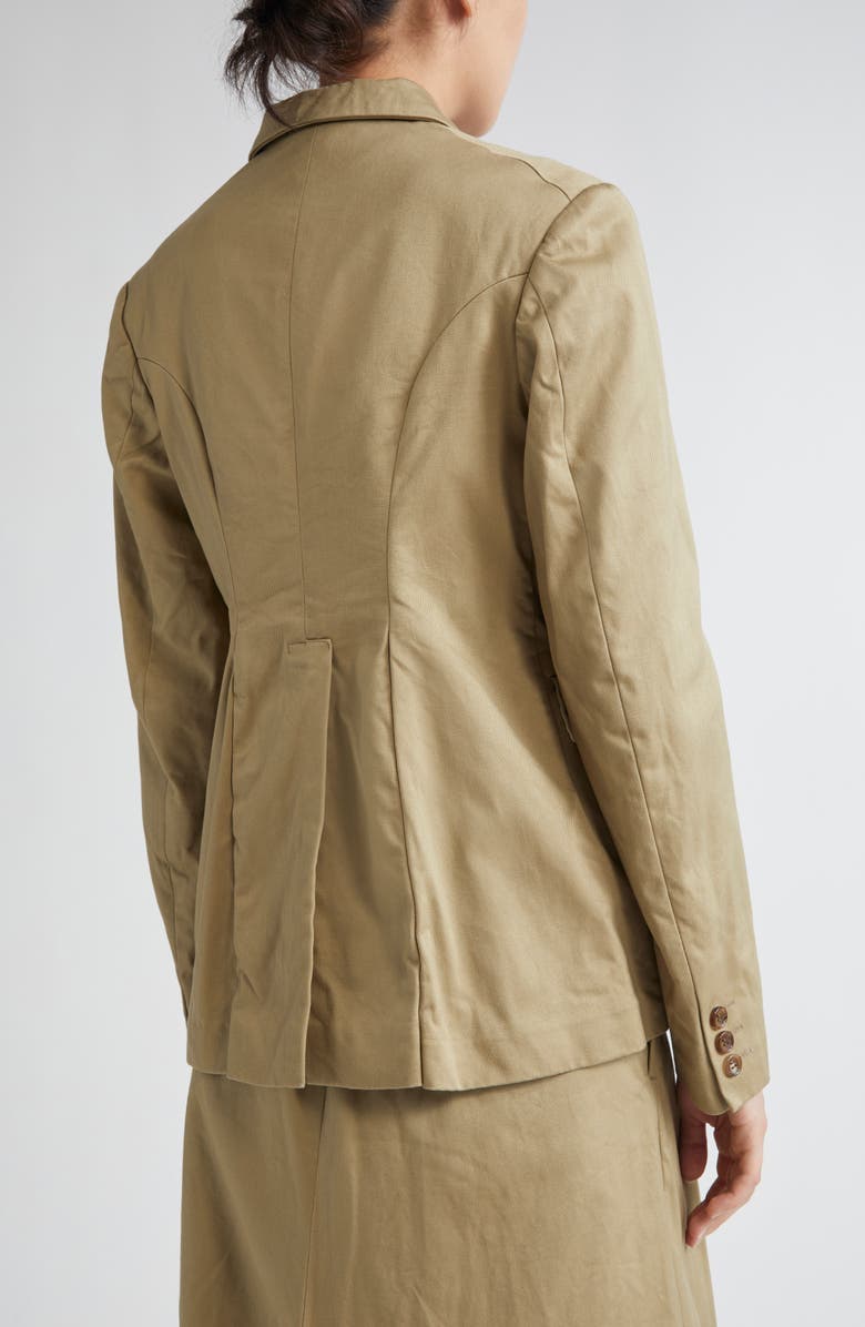 Comme des Garçons Comme des Garçons Garment Washed Cotton Twill Cutaway Blazer, Alternate, color,