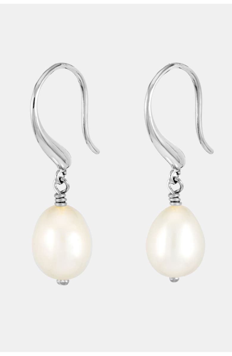Dower & Hall White Baroque Pearl Earrings, Main, color, Sterling Silver