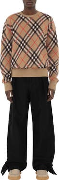 Burberry Check Wool Mohair Blend Sweater
