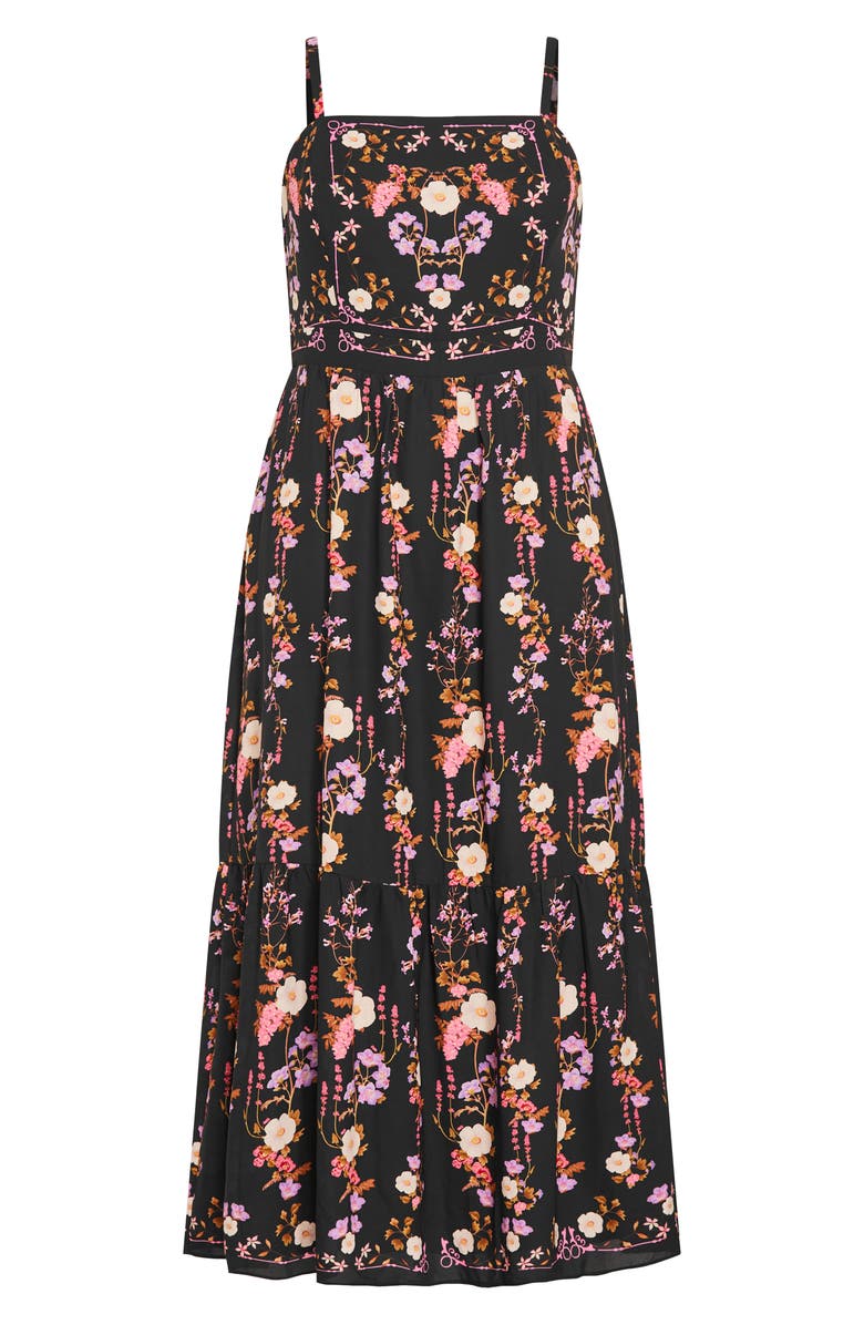 City Chic Molly Midi Sundress, Alternate, color, Bouquet