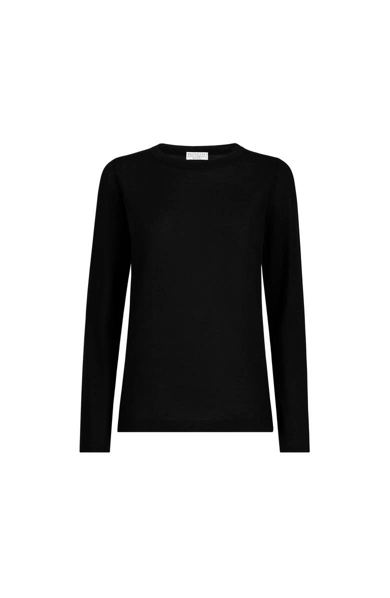 Brunello Cucinelli Cashmere and silk sweater, Alternate, color, Black