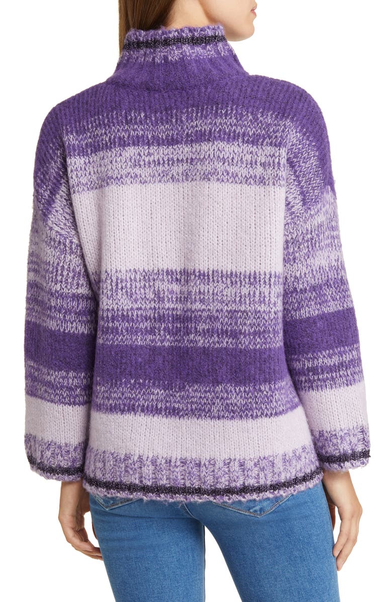 Wit & Wisdom Ombré Stripe Turtleneck Sweater, Alternate, color, Mocha Multi