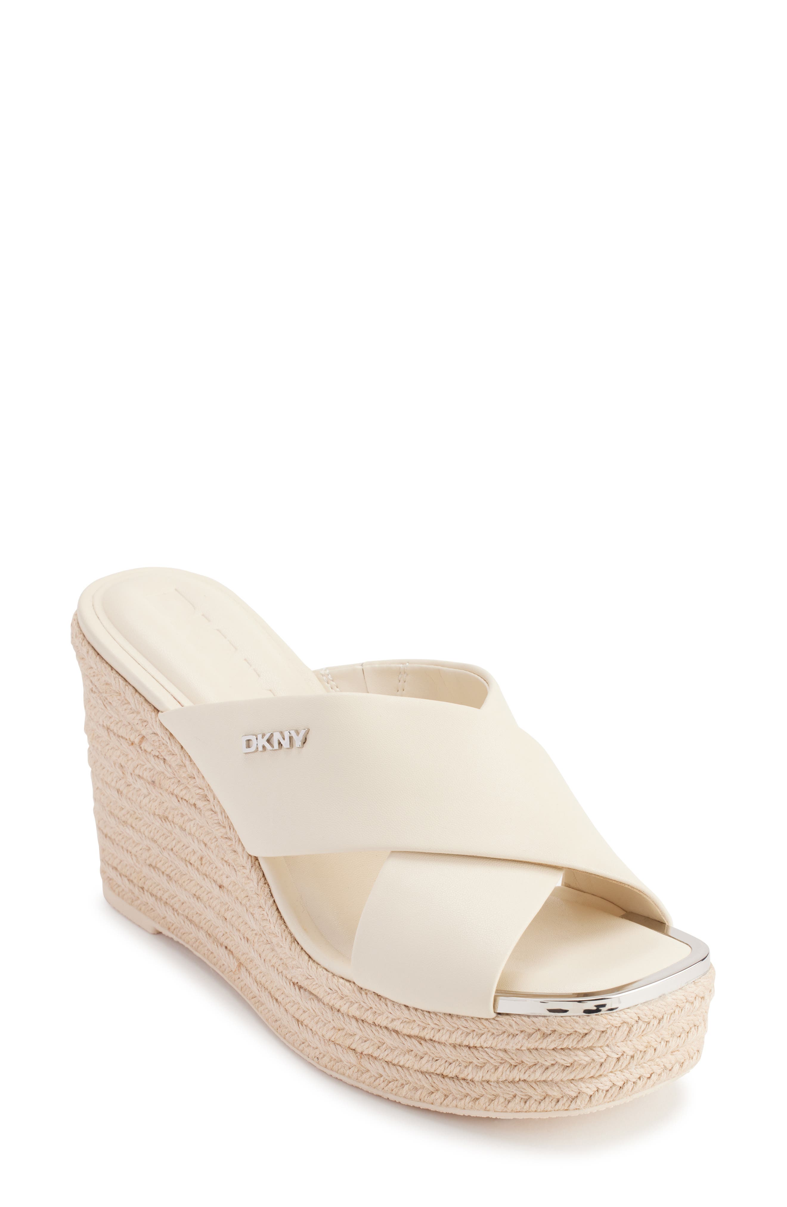 DKNY Maryn Espadrille Wedge Platform Sandal, Main, color, Bone