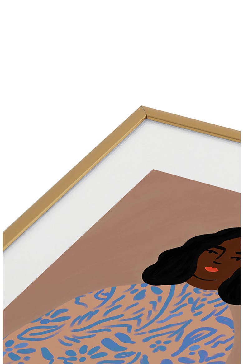 The Sweater Framed Art Print, Alternate, color, BLUE