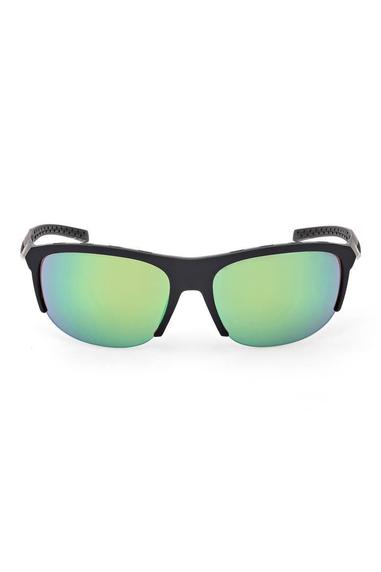 66mm Navigator Sunglasses, Main, color, MATTE BLACK / GREEN MIRROR