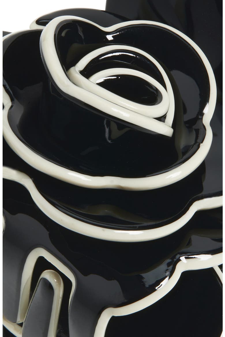 Althea Rosette Claw Clip, Alternate, color, BLACK/ CREAM