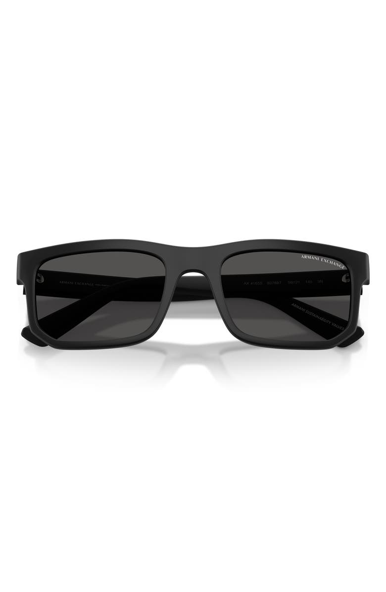 AX Armani Exchange 56mm Square Sunglasses, Alternate, color, 