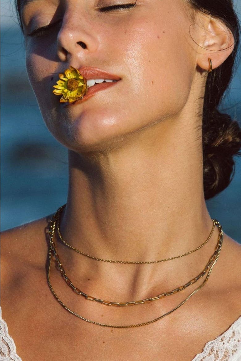 Saona Layered Necklace, Alternate, color, Gold