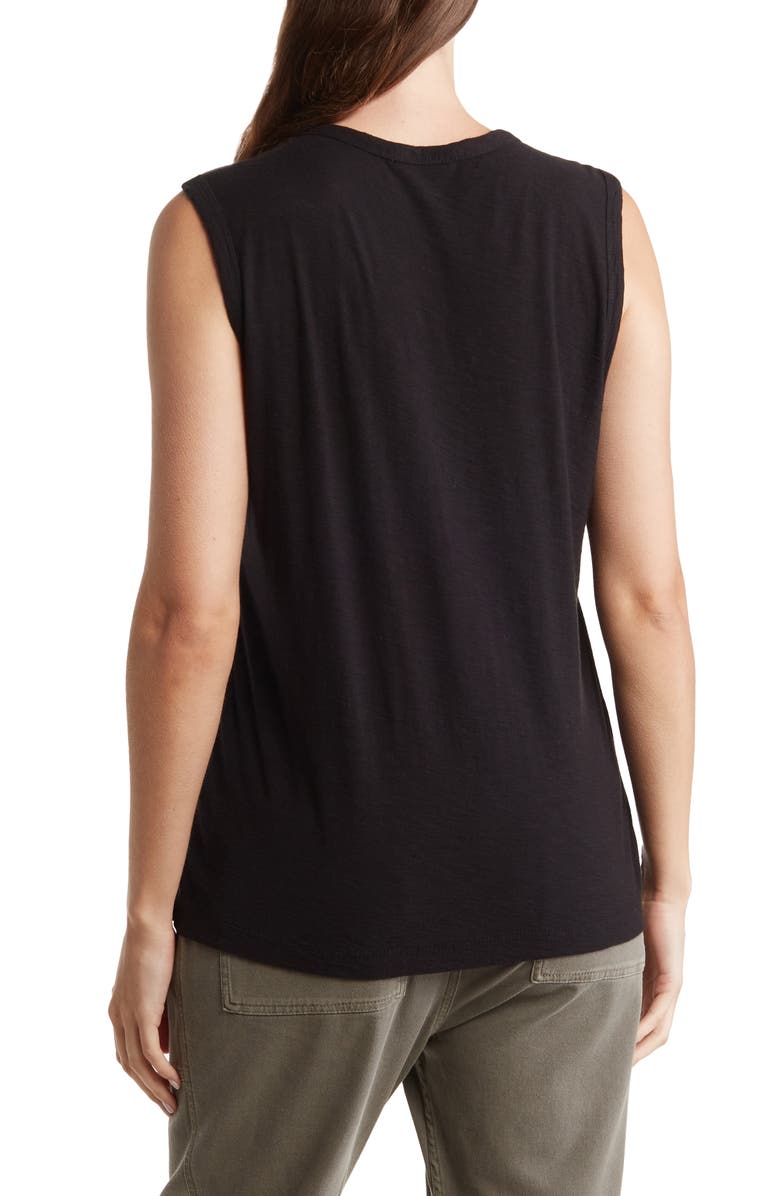 James Perse Slub Cotton Muscle Tank, Alternate, color, Black