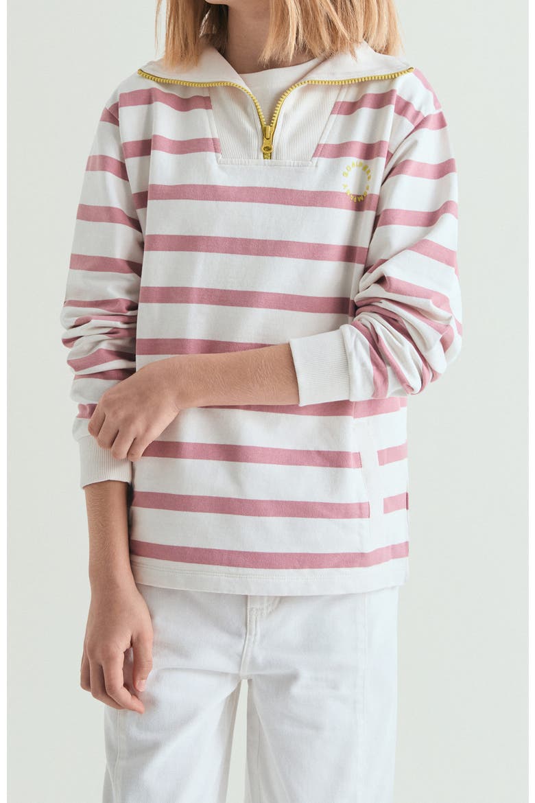 Striped Turtleneck Sweatshirt, Main, color, Pink Stripes
