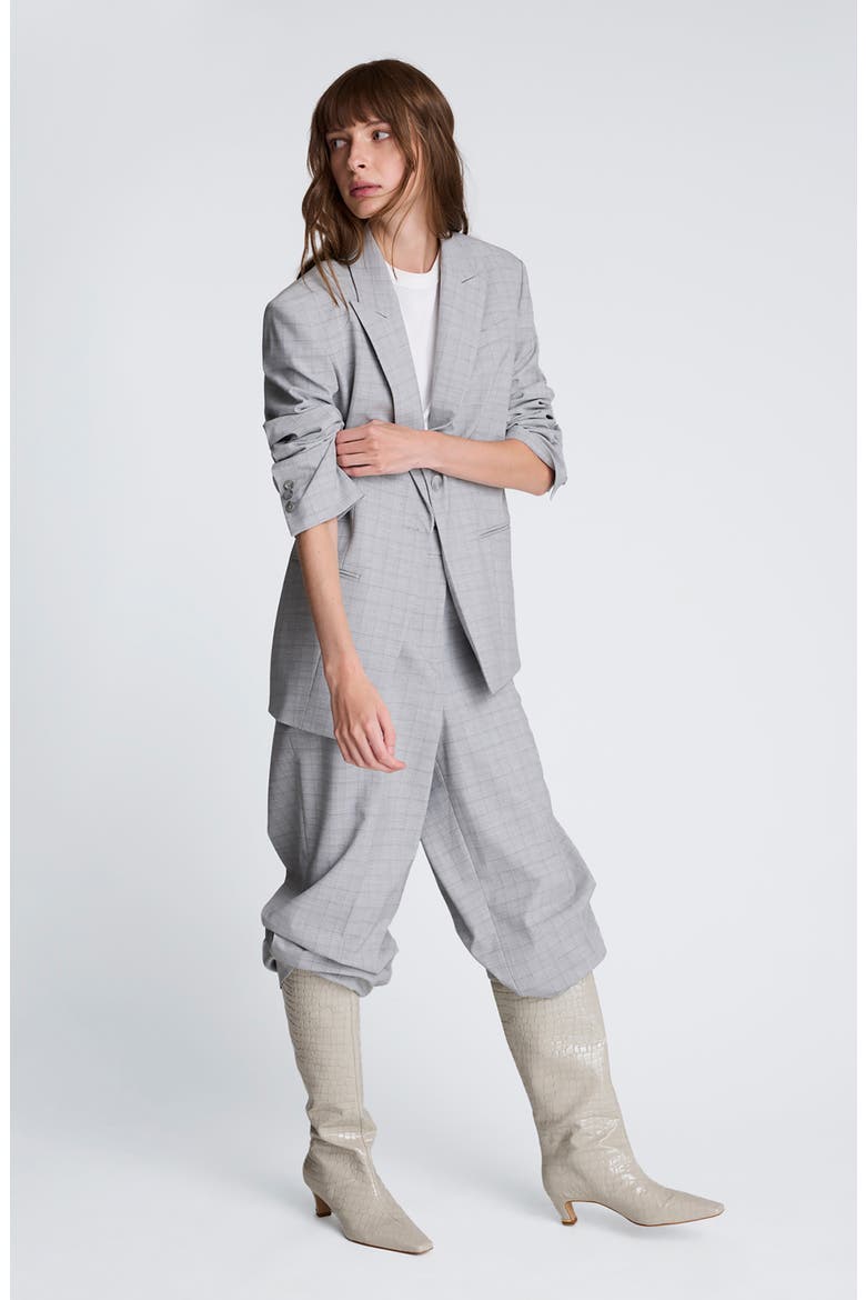 Plaid High Waist Wide Leg Pants, Alternate, color, LIGHT HEATHER GREY MULTI