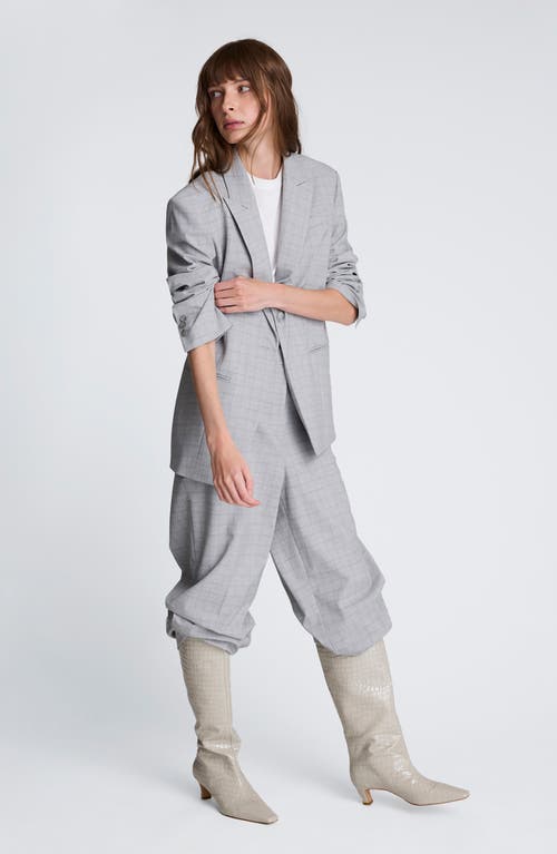 Kenneth Cole Plaid High Waist Wide Leg Pants In Gray