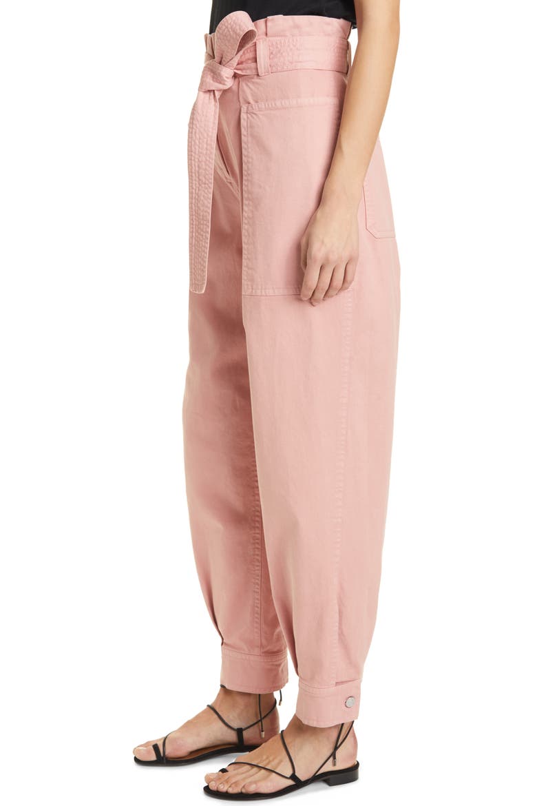 Cobolt Belted Paperbag Twill Pants, Alternate, color, HYACINTH