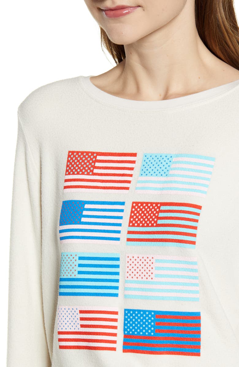 Wildfox Pop Americana Flag Print Baggy Beach Jumper Sweatshirt, Alternate, color,