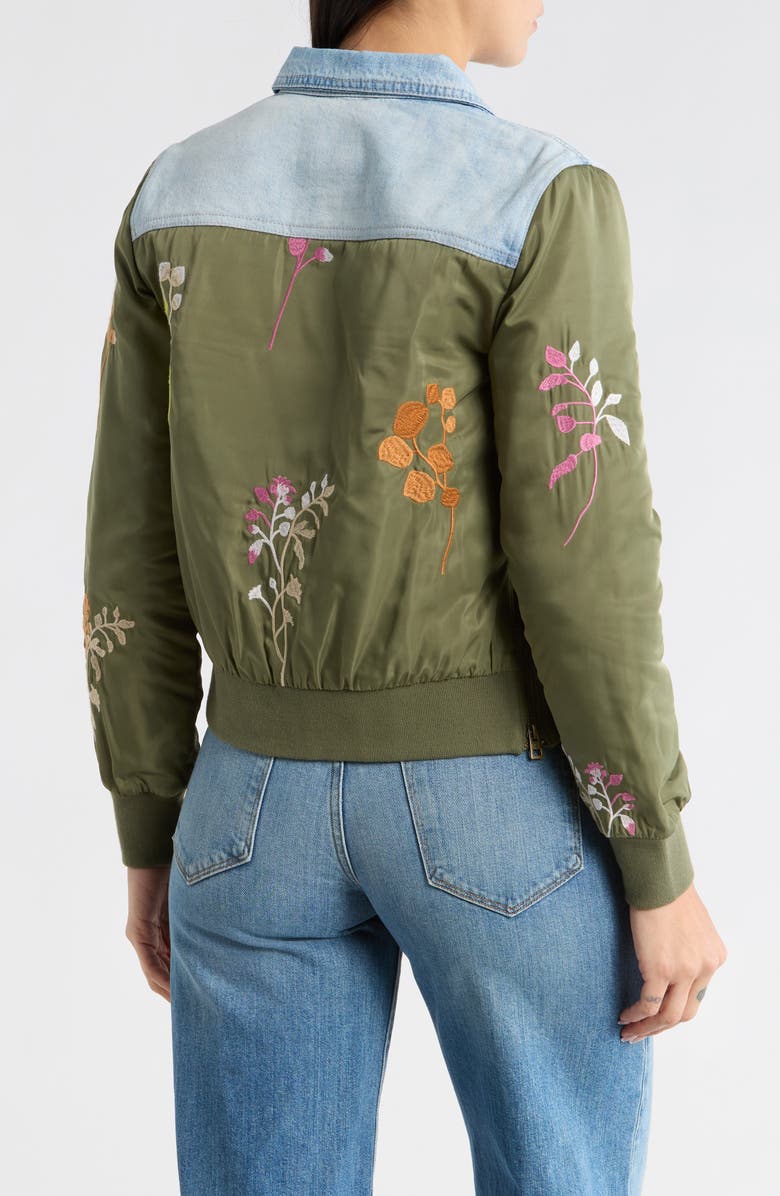 Desigual Mixed Media Jacket, Alternate, color, Light Green