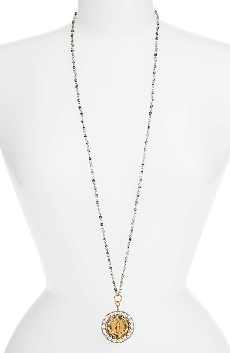 Virgins Saints & Angels Fobbed Virgin Pendant Necklace, Main, color,