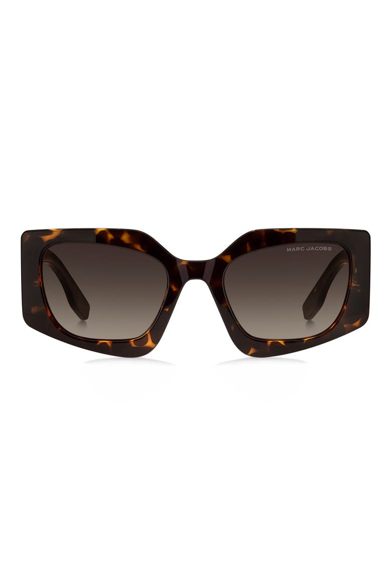 53mm Gradient Rectangular Sunglasses, Main, color, HAVANA/ BROWN SF
