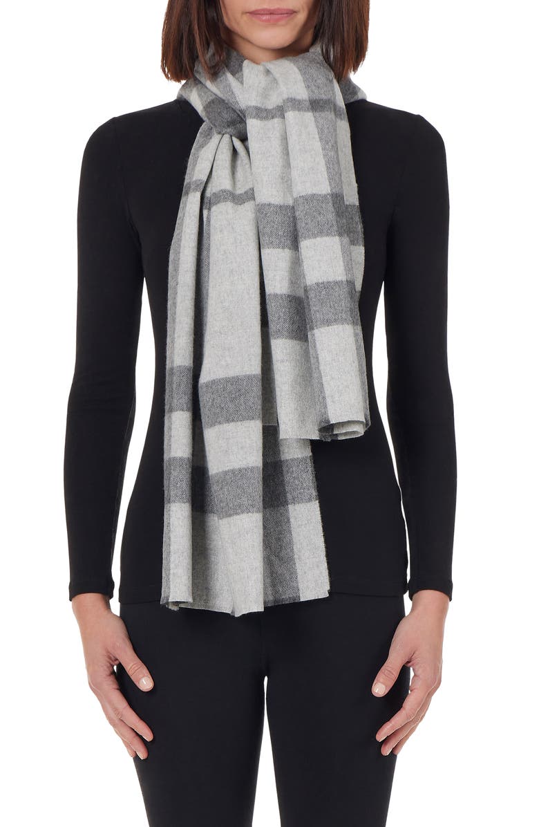 Amicale Cashmere Exploded Plaid Scarf, Main, color, 