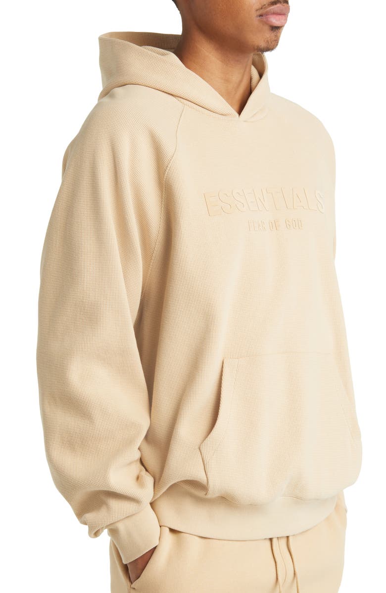 Fear of God Essentials Waffle Knit Raglan Sleeve Hoodie, Alternate, color,