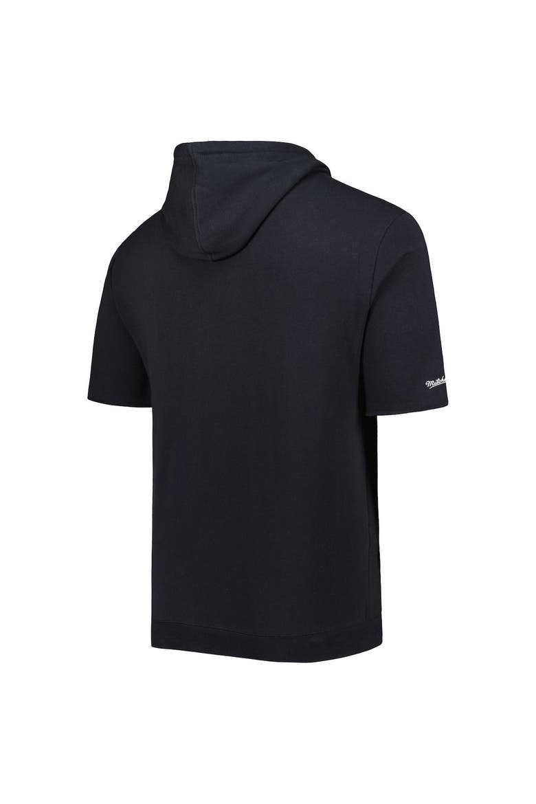 Men's Mitchell & Ness Black Las Vegas Raiders Washed Short Sleeve Pullover Hoodie, Alternate, color, Black