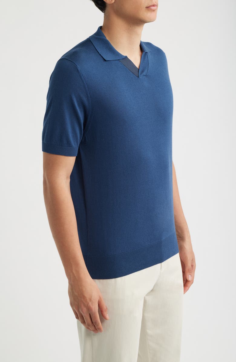 Canali Regular Fit Johnny Collar Polo, Alternate, color, Bright Blue