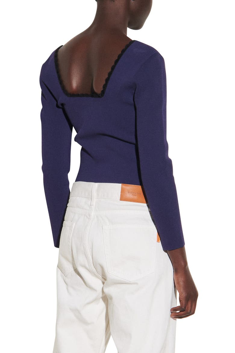 Crop Square Neck Sweater, Alternate, color, NAVY BLUE