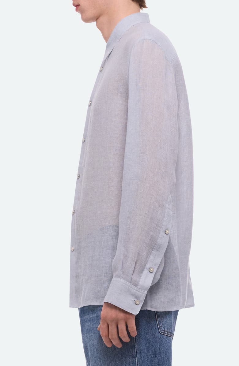 Helmut Lang Relaxed Fit Linen Gauze Button-Up Shirt, Alternate, color, Pacific
