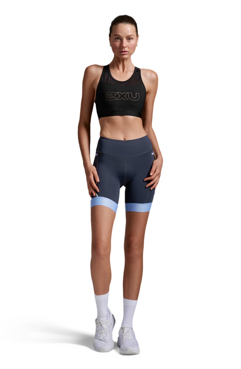 2XU Women's Core Tri 6 Inch Shorts, Main, color, India Ink/Hydrangea