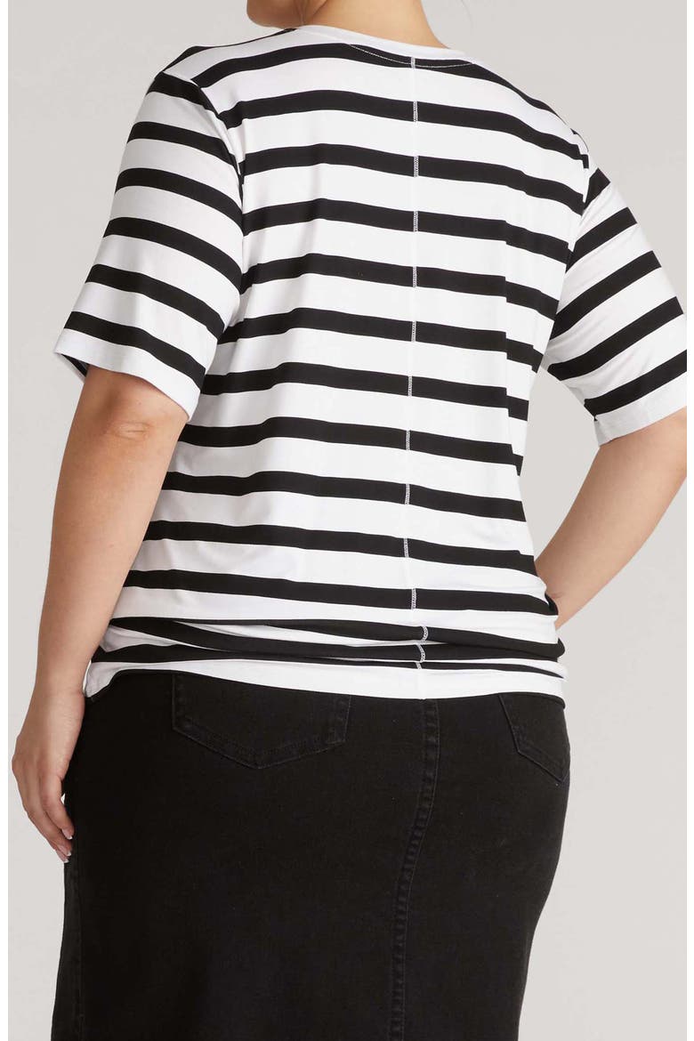 Maia Stripe T-Shirt, Alternate, color, BLACK/ WHITE STRIPE