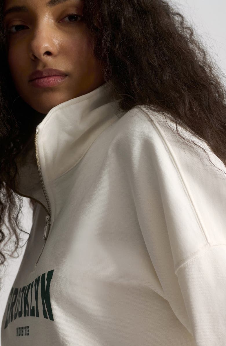 Brooklyn Industries Half Zip Sweatshirt, Alternate, color, Antique White