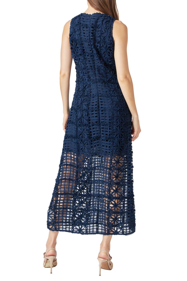 Textured Sleeveless Maxi Dress, Alternate, color, NAVY